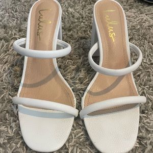 Lulus White Block Heels size 7.5